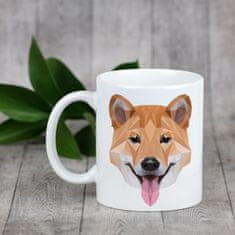 Artdog Shiba Inu, japonski pes manjše velikosti, japonski pes iz grmičevja - skodelica z geometrijsko podobo psa in napisom Art-Dog