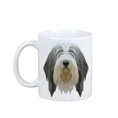 Artdog Bearded Collie, Highland Collie, Mountain Collie - skodelica z geometrijsko podobo psa in napisom Art-Dog