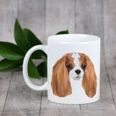 Artdog Cavalier King Charles Spaniel - skodelica z geometrijsko podobo psa in napisom Art-Dog