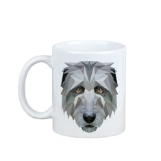 Artdog Irish Wolfhound - skodelica z geometrijsko podobo psa in napisom Art-Dog