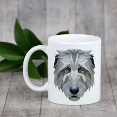 Artdog Irish Wolfhound - skodelica z geometrijsko podobo psa in napisom Art-Dog