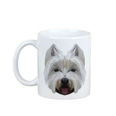 Artdog West Highland White Terrier, Westie, Westy - skodelica z geometrijsko podobo psa in napisom Art-Dog