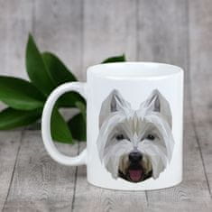 Artdog West Highland White Terrier, Westie, Westy - skodelica z geometrijsko podobo psa in napisom Art-Dog