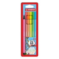 Stabilo Pen 68, komplet 6 neonskih barv