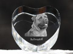 Artdog Bullmastiff - fotografija psa v kristalu, kristalno srce, edinstven okvir za fotografije blagovne znamke Art-Dog