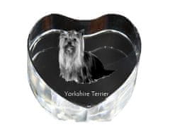 Artdog Yorkshire terier, York, York, Yorkie - fotografija psa v kristalu, kristalno srce, unikaten okvir za fotografije Art-Dog