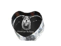 Artdog Ameriški buldog, Old Country Bulldog - fotografija psa v kristalu, kristalno srce, unikaten foto okvir znamke Art-Dog