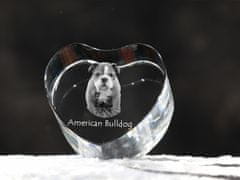 Artdog Ameriški buldog, Old Country Bulldog - fotografija psa v kristalu, kristalno srce, unikaten foto okvir znamke Art-Dog