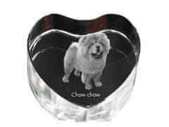 Artdog Chow Chow - fotografija psa v kristalu, kristalno srce, edinstven okvir za fotografijo blagovne znamke Art-Dog