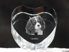 Artdog Cavalier King Charles Spaniel - fotografija psa v kristalu, kristalno srce, edinstven okvir za fotografijo blagovne znamke Art-Dog