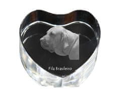 Artdog Fila Brasileiro - fotografija psa v kristalu, kristalno srce, edinstven okvir za fotografije blagovne znamke Art-Dog