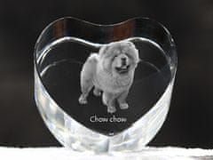 Artdog Chow Chow - fotografija psa v kristalu, kristalno srce, edinstven okvir za fotografijo blagovne znamke Art-Dog