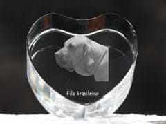 Artdog Fila Brasileiro - fotografija psa v kristalu, kristalno srce, edinstven okvir za fotografije blagovne znamke Art-Dog