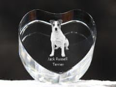 Artdog Jack Russell terier - fotografija psa v kristalu, kristalno srce, edinstven okvir za fotografijo blagovne znamke Art-Dog