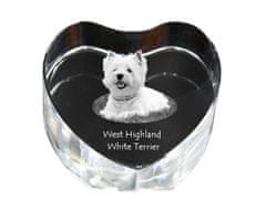 Artdog West Highland White Terrier, Westie, Westy - fotografija psa v kristalu, kristalno srce, edinstven foto okvir znamke Art-Dog