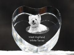 Artdog West Highland White Terrier, Westie, Westy - fotografija psa v kristalu, kristalno srce, edinstven foto okvir znamke Art-Dog