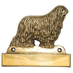 Artdog Komondor, madžarski ovčar, Mop Dog - naslovna tablica s psom, medeninasta tablica z imenom, personaliziran znak za vrata z blagovno znamko Art-Dog