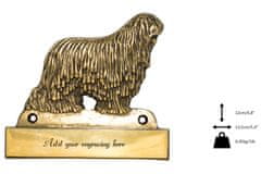 Artdog Komondor, madžarski ovčar, Mop Dog - naslovna tablica s psom, medeninasta tablica z imenom, personaliziran znak za vrata z blagovno znamko Art-Dog