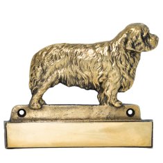 Artdog Clumber Spaniel - naslovna tablica s psom, medeninasta tablica, personaliziran napis za vrata z blagovno znamko Art-Dog