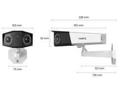 Reolink Duo Series P730 8MPx zunanja IP kamera, 4608x1728, bullet, reža SD do 256 GB, zaščita IP66, PoE, zvok, osvetljena