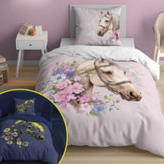 DETEXPOL Posteljno perilo Horse Romantic pink luminous Bombaž, 140/200, 70/80 cm