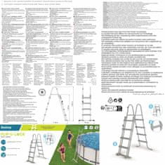 Vidaxl Bestway Varnostna lestev za bazen s 4 stopnicami Flowclear 122 cm