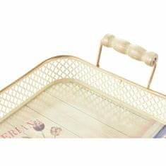 DKD Home Decor Komplet pladnjev DKD Home Decor 40 x 21 x 8 cm Roza Kovina 8 cm 3 Kosi Shabby Chic