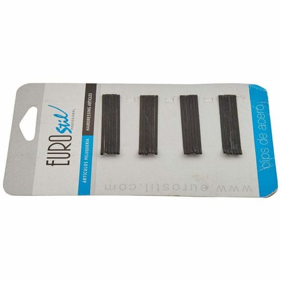 Eurostil Sponke za lase Eurostil 24 Clips 50 mm Črna (24 pcs)