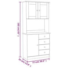 Vidaxl Komoda ALTA bela 77x35x165 cm trdna borovina