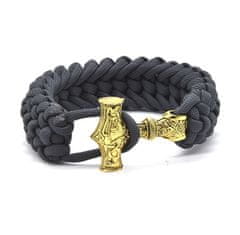 Siva paracord zapestnica Thorovo kladivo - Mjoelnir