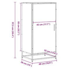 Vidaxl Regal za čevlje siva sonoma 48x38x97,5 cm inženirski les