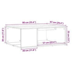 Vidaxl Klubska mizica artisan hrast 90x67x33 cm inženirski les