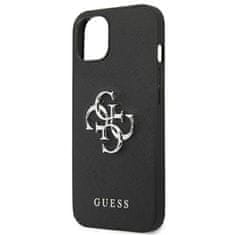 Guess Guess Saffiano 4G Big Silver Logo - Ohišje za iPhone 13 Mini (črno)