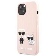 Karl Lagerfeld Karl Lagerfeld Slilicone Karl &amp; Choupette - Ohišje za iPhone 13 Mini (roza)