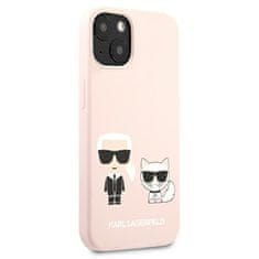 Karl Lagerfeld Karl Lagerfeld Slilicone Karl &amp; Choupette - Ohišje za iPhone 13 Mini (roza)