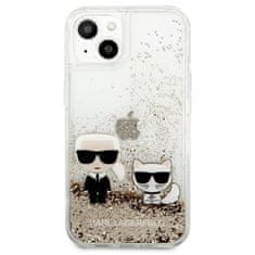 Karl Lagerfeld Karl Lagerfeld Tekoče bleščice Karl &amp; Choupette - etui za iPhone 13 (zlato)