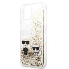 Karl Lagerfeld Karl Lagerfeld Tekoče bleščice Karl &amp; Choupette - etui za iPhone 13 (zlato)