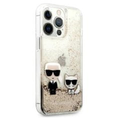 Karl Lagerfeld Karl Lagerfeld Tekoče bleščice Karl &amp; Choupette - Ohišje za iPhone 13 Pro Max (zlato)