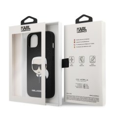 Karl Lagerfeld Karl Lagerfeld Saffiano Ikonik Karl`s Head - ohišje za iPhone 13 Mini (črno)