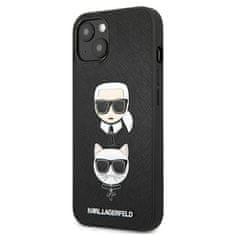 Karl Lagerfeld Karl Lagerfeld Saffiano Karl &amp; Choupette Embossed Heads - etui za iPhone 13 mini (črn)