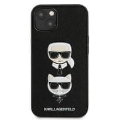 Karl Lagerfeld Karl Lagerfeld Saffiano Karl &amp; Choupette Embossed Heads - etui za iPhone 13 mini (črn)