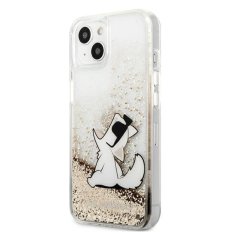 Karl Lagerfeld Karl Lagerfeld Tekoče bleščice Choupette Fun - ohišje za iPhone 13 (zlato)