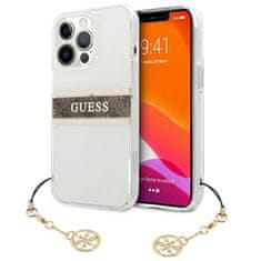 Guess Guess 4G Stripe Brown Charm - Ohišje za iPhone 13 Pro (prozorno)