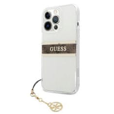 Guess Guess 4G Stripe Brown Charm - Ohišje za iPhone 13 Pro (prozorno)