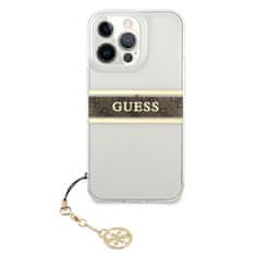 Guess Guess 4G Stripe Brown Charm - Ohišje za iPhone 13 Pro (prozorno)