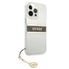 Guess Guess 4G Stripe Brown Charm - Ohišje za iPhone 13 Pro (prozorno)