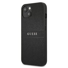 Guess Guess Saffiano Metal Logo Stripes - etui za iPhone 13 mini (črn)