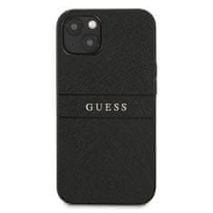 Guess Guess Saffiano Metal Logo Stripes - etui za iPhone 13 mini (črn)