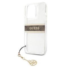 Guess Guess 4G Stripe Brown Charm - Ohišje za iPhone 13 Pro (prozorno)