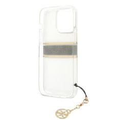 Guess Guess 4G Stripe Brown Charm - Ohišje za iPhone 13 Pro (prozorno)